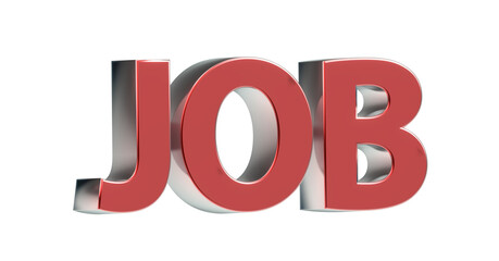Job exklusive plakative rote 3D-Schrift, Rendering, Karriere, Erfolg, Bewerbung, Ausbildung, Beförderung, Business, Aushilfsjob, Nebenjob, Geschäftsführer, CEO, Führungskraft, Freisteller