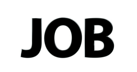 Job exklusive plakative schwarze 3D-Schrift, Rendering, Karriere, Erfolg, Bewerbung, Ausbildung, Beförderung, Business, Aushilfsjob, Nebenjob, Geschäftsführer, CEO, Führungskraft, Freisteller