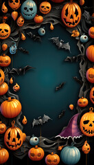 Black text copy space halloween frame