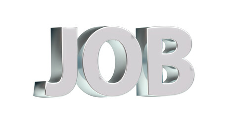 Job exklusive plakative 3D-Schrift, silber, 3D-Rendering, Karriere, Erfolg, Bewerbung, Ausbildung, Business, Aushilfsjob, Nebenjob, Mindestlohn, Geschäftsführer, CEO, Führungskraft, Freisteller, 