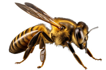 A honey bee isolated on white