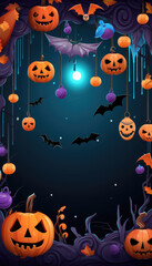 Frame background design with empty text space for happy Halloween party invitation poster
