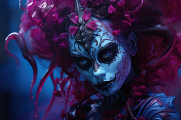 Fuchsia blue, the intensity, energy, and beauty of a color background