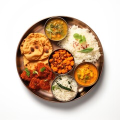 Indian food isolste on white background
