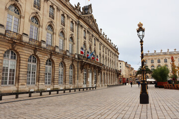 Fototapeta na wymiar Nancy, France, Fontaine d'Amphitrite - Barthélémy Guibal, Place Stanislas, Porte de la Craffe, Basilika Saint-Epvre, Arc Héré