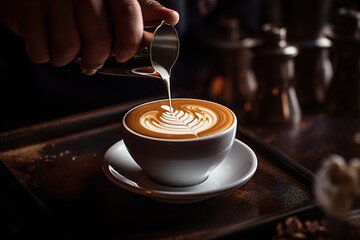 Fototapeta na wymiar Coffee Art - Quality AI Generative Image