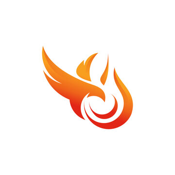 Fire eagle with smooth gradient logo
