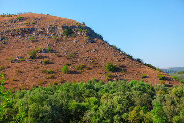 Rockface Majesty of Hill . Rocky hill landscape