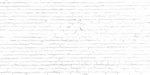 White brick wallpaper vintage design vector illustration. Abstract stone wall texture for pattern background. Horizontal picture