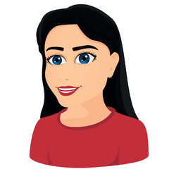 vector illustration of young lady portrait