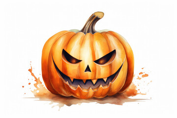 Pumpkin face isolated on white background