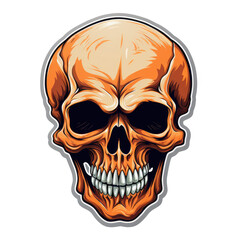 Fototapeta premium Skeleten head sticker isolated on a white background