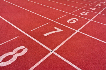 starting line with numbers of track and field sports