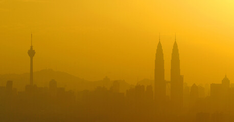 Fototapeta na wymiar Kuala Lumpur city during morning sunrise