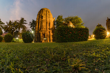 Muktesvara temple.Temples of Orissa or Odisha india in the night