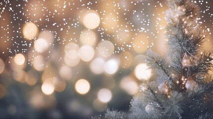 Fototapeta na wymiar Blure background with bokeh in christmas theme