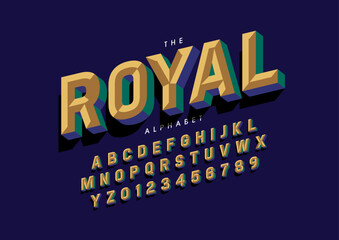 Vector of stylized modern font and alphabet