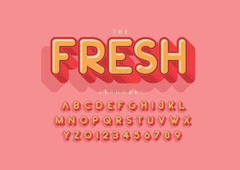 Vector of stylized modern font and alphabet