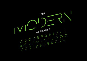 Obraz premium Vector of stylized modern font and alphabet