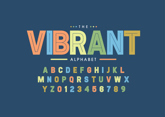 Obraz premium Vector of stylized modern font and alphabet