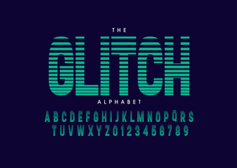 Vector of stylized modern font and alphabet