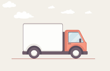 truck with a trailer, delivery van, truck illustration