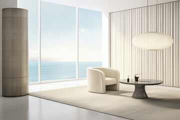 Minimalist room interior design composition