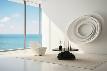 Minimalist room interior design composition