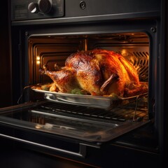 delicious golden-brown turkey in the oven. MERRY CHRISTMAS!