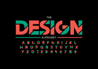 Obraz premium Vector of stylized modern font and alphabet