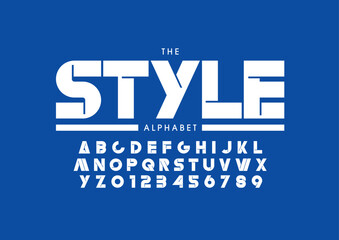 Vector of stylized modern font and alphabet