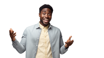 portrait african american man surprise face businessman