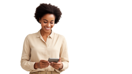 african american woman use phone