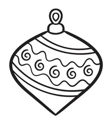 Christmas ornament. Simple design outline style. you can change color you want. Vector Illustrations.