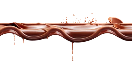 Keuken spatwand met foto  Splashing swirling chocolate   melted chocolate dripping © SizeSquare's