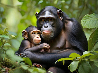 Cute cimpanzee, generative ai