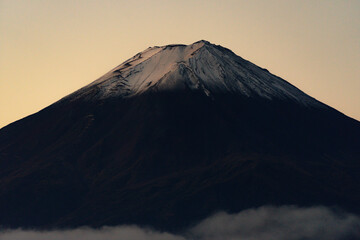 Landscape of Fuji Mountain. Iconic and Symbolic Mountain of Japan. Scenic Sunrise Landscape of Fujisan at Morning Time, Kawaguchiko,