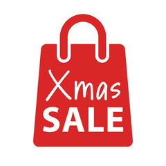 Xmas sale tag in the shape of a bag