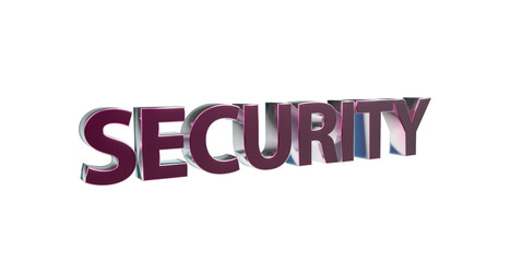 Security Sicherheit rote plakative 3D-Schrift, Vertrauen, Schutz, Vorsorge, Gefahrenabwehr, Risikomanagement, Prävention, Sicherheitsmaßnahmen, Datenschutz, Cybersecurity, Rendering, Freisteller