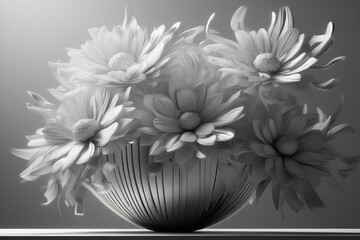 
Beautiful bouquet with summer flowers,there are many flowers in a vase on a table,3d rendering flowers blossom floral bouquet decoration,
Romantic floral composition.generative ai
