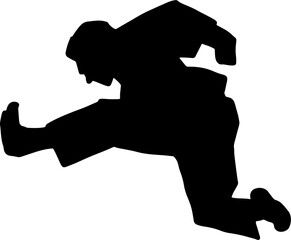 The karate Silhouette for martial arts or sport concept.