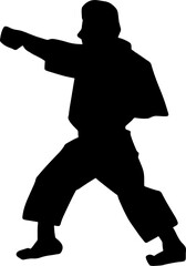 The karate Silhouette for martial arts or sport concept.