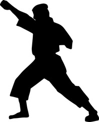 The karate Silhouette for martial arts or sport concept.