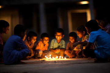 A group of children enjoying a traditional game of 