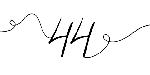 Number 44 line art drawing on white background. Anniversary 44th birthday continuous drawing contour. Minimal vector illustration