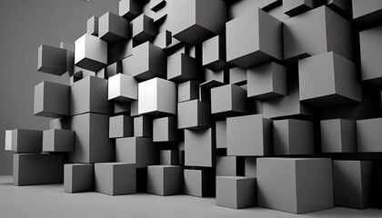 Use of grey cubes as creative wallpaper
