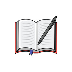 Book and pen vector illustration design