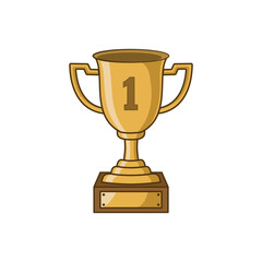 Gold trophy cup vector illustration