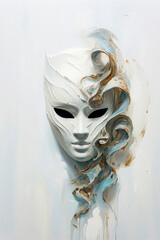 Generative AI illustration of mask for the Venetian carnival