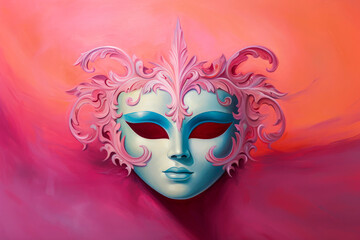 Generative AI illustration of mask for the Venetian carnival